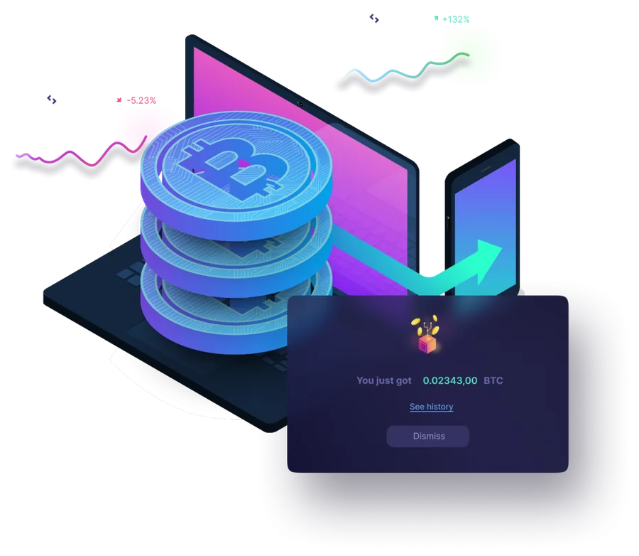 Deposit and withdraw with cryptocurrencies